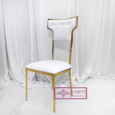 China PU Adjustable Back Leg Metal Chair Luxury Modern Wedding Stainless Steel Restaurant Supper Furniture (Other) Wedding Chair for sale