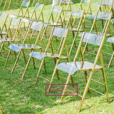 Cina Other New Design Outdoor Events Stainless Steel Gold Frame With Clear Folding Chairs in vendita