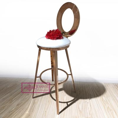 China Modern hot sale velvet cushion and rose counter gold stainless steel height bar bar chairs for sale