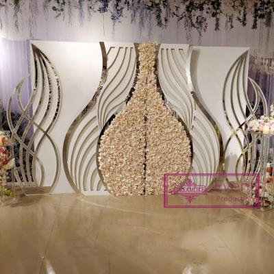 China Hotel/Banquet/Events/Party/Wedding New Design Material Gold Acrylic Wooden Wedding Backdrops For Sale for sale