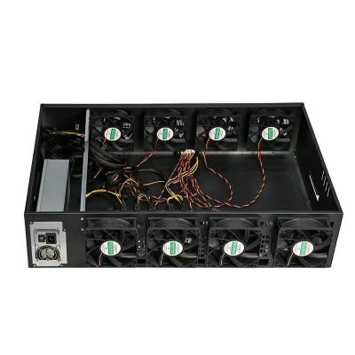 China With fan YYC in stock high quality folding 8gpu pc case with motherboard and silent power for gpu case for sale