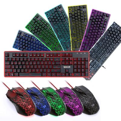 China Factory Price Metal YYC Led 7 Colors Usb Wired Gaming Home Office Use Computer Gaming Keyboard And Mouse Combos For Laptop PC for sale