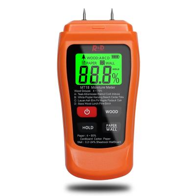 China MT-18 Wooden Wood Moisture Meter Wood Moisture Tester Timber Moisture Detector Timber Moisture Detector Tree Paper Density Tester for sale