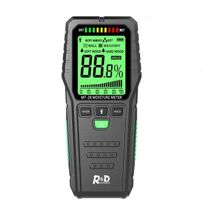 China Wood R&D MT28 Moisture Meter Moisture Tester Digital Timber Moisture Detector Test Wall Moisture Analyzer Soft Range 5%~75% for sale