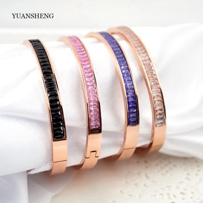 China Pulsera 18k Gold Dubai Wedding Elegant Hot Trending Stainless Steel Diamond Bracelet Jewelry For Women for sale