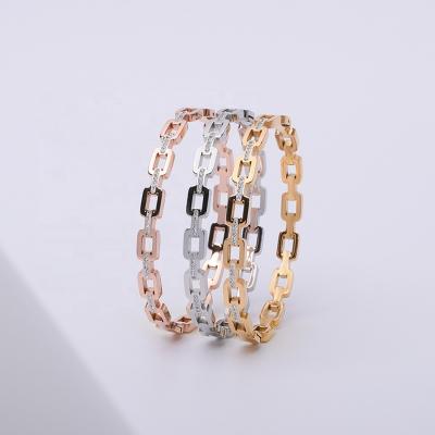 China Vintage Unique Natural Pulsera Stainless Steel Diamonds Bracelet For Accessories Women for sale