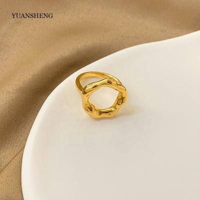 China Vintage Wholesale Stainless Steel Chunky Rings Bijoux Stainless Steel Rings 18k Gold Filled Jewelry Women for sale