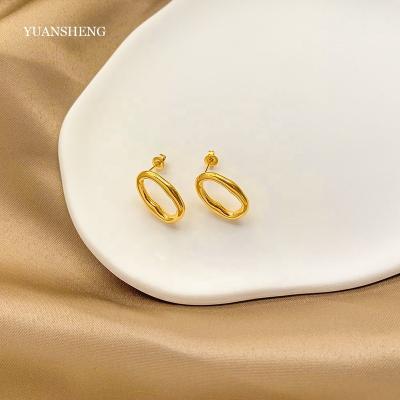 China Unique Vintage Aretes Jewelry 18k Pvd Circle Earrings Stainless Steel Gold Plated Jewelry Earrings Women for sale