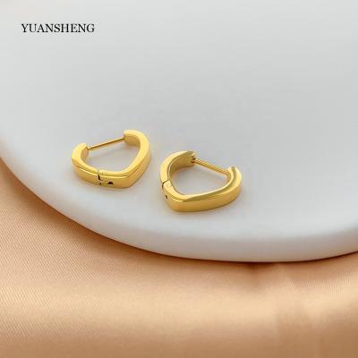 China Romantic Statistical Aretes 18k Gold Filled Clip On Earrings Stainless Steel Fine Jewelry Hoop Earrings Women for sale