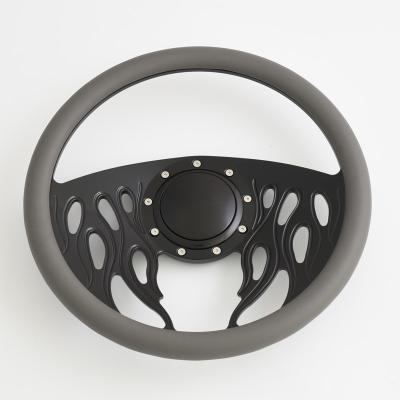 China HOT Black Racing ROD Billet 350mm Steering Wheel With Horn Button for sale