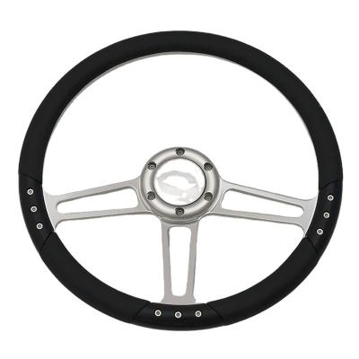 China Animal Pattern Made In China 14 Inch Chrome Steering Wheel With Full Wrap Rim for sale