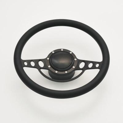 China China 15.5 Inch 9 Bolt CNC Billet Aluminum / Billet Leather Adjustment Steering Wheel for sale