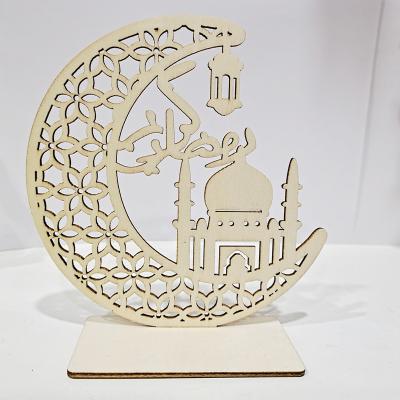 China Europe Islam Eid Mubarak Ramadan Home Room Decoration Gift Eid Ramadan Wooden Craft Ornament Muslim for sale