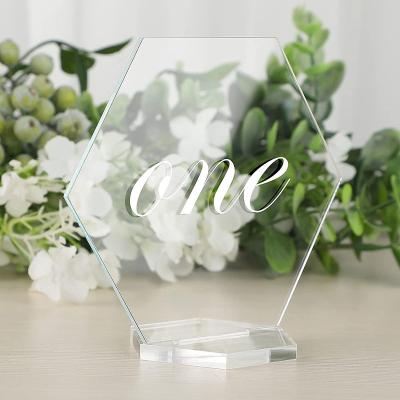 China Wedding Number Acrylic Wedding Table With Clear Holder Signs Table Number Holders For Reception Event And Party for sale