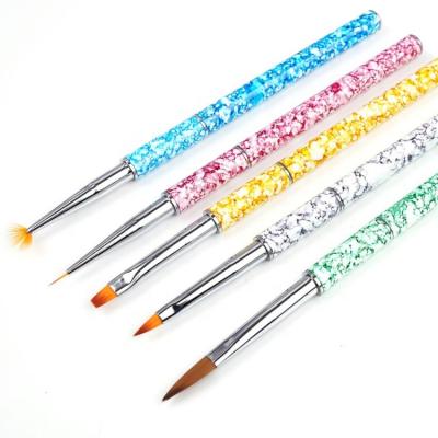 China Nail Art Brush Set Wholesale Custom Colorful Metal Handle from NAIL Manufacturer for sale