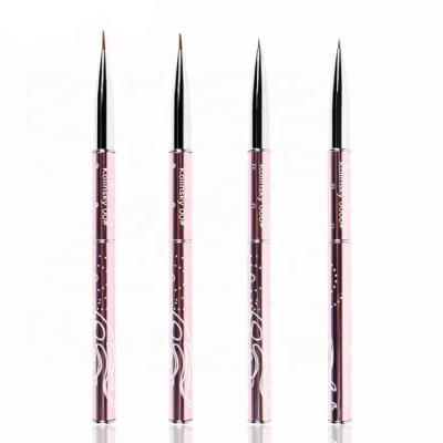 China Nail Art Beauty Factory Direct Kolinsky 100% Rose Gold Nails Liner Brush Set for sale