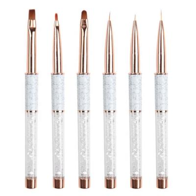 China NAIL New Arrival Design Rose Gold Nylon Metal Handle Nails Brush Acrylic Set for sale