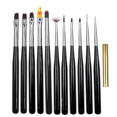 China Custom Nail Builder Gel Brush Manicure Nail Art Brush Nail #2~#12 Logo Wood Handle Oval Hair for sale