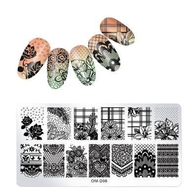 China Professional Salon Stainless Steel Nail Art Stamping Plates Different Designs Reusable Rectangle For Stamping Gel Nail Art for sale