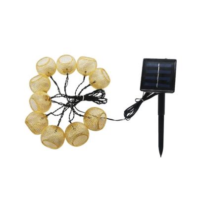 China 2020 New 10 LED Solar Powered Solar Powered Led String 10 Iron String Christmas Garden Outdoor Waterproof Lantern for sale