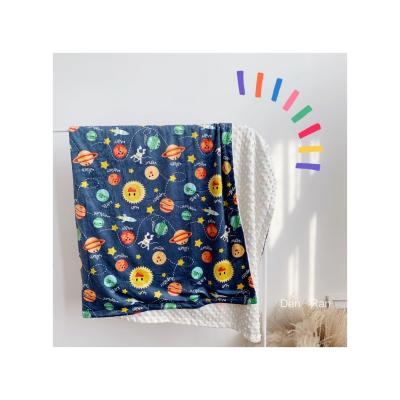 China PORTABLE Custom High Quality Planet Print Cartoon Blanket Crib Blanket for sale