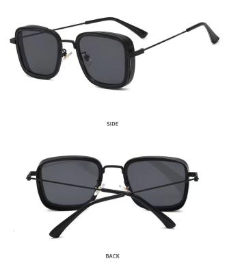 China Fashion High Quality Durable Color Frame Sunglasses Metal Square Changing Oversized Sunglasses for sale