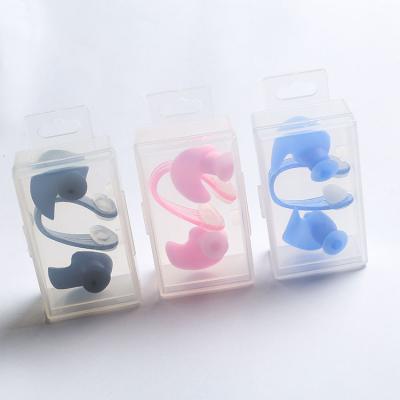 China Waterproof Swimming Nose Clips Waterproof Earplug Safety Hearing Protection Plush Water Proof Swimming Ear Underwater Plug for sale