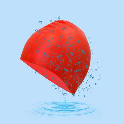 China Adult Water Sports Women Swimming Pool Hair Protect And Waterproof Swim Cap Silicone Swimming Hat for sale