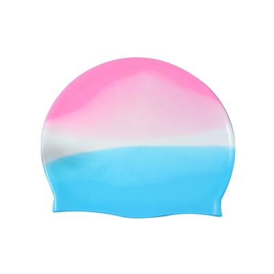 China Outdoor sports multi-color silicone hat water sports material waterproof swimming cap for girl for sale