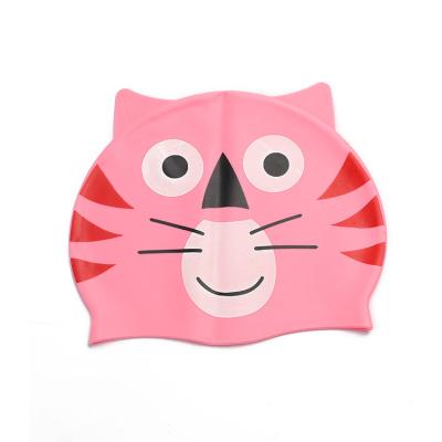 China Waterproof Eco-friendly Swim Hat With Animals Cartoon Swim Hat Cap Silicone Swim Cap For Kids for sale