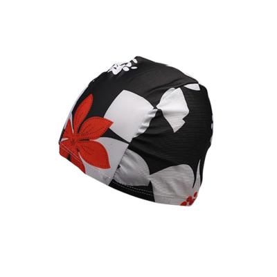 China Eco-friendly multi-color lycra hat fabric material polyester swimming unisex recreational elastic swim cap for sale