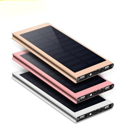 China Solar power bank wholesale Tianshu solar mobile power supply light and thin charging treasure 10000 mA, there is light and electricity, and the l for sale