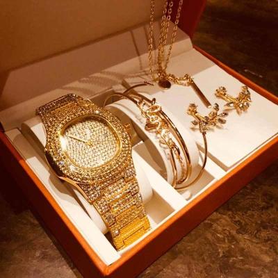 China New Design Ladies Day/Date Quartz Watches Bracelets Earrings Necklace Set Luxury Gifts For Women for sale