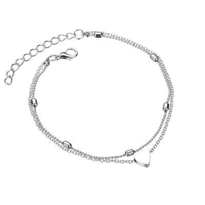 China New Fashion Multi-layer Bohemian Love Anklet Beach Wind Hard Love Shaped Anklet Dangling Anklet for sale