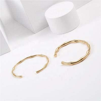 China TRENDY Fashion Stainless Steel Jewelry 18K Gold Plated Color Preserving Joint Opening Bracelet for sale