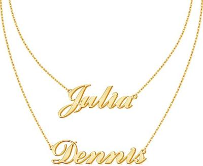 China Tough Names Necklace Personalized Charm Custom Double Chain Choker Necklace Silver Pendant For Mother for sale