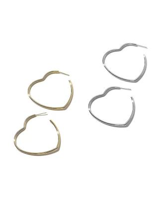 China Custom Vintage Heart Hard Hot Selling Popular Women Gold Plated 925 Sterling Silver Hreart Earrings for sale