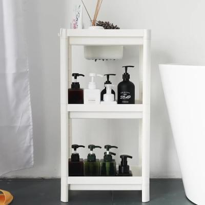 China White Plastic Bathroom Corner Shelves 4 Layer Plastic Bathroom Corner Shelf for sale