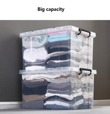 China 80L 120L 150L Clear Stackable Storage Bins Small Plastic Storage Containers for sale