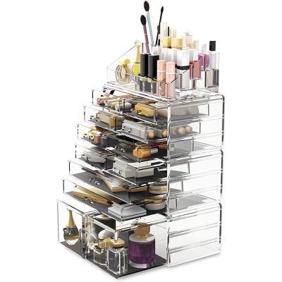 Κίνα 35l Home Glossy Acrylic Makeup Organiser Desk Storage Box For Cosmetic προς πώληση