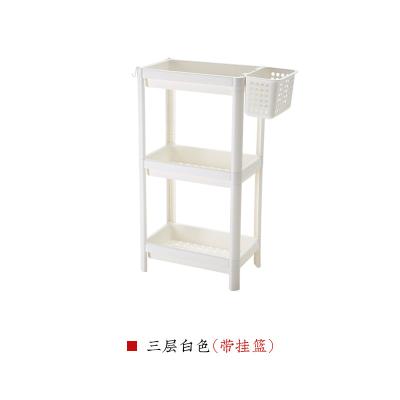 Cina Scaffalatura di plastica di Shelf With Basket dell'organizzatore di plastica di H70.5cm per il bagno in vendita