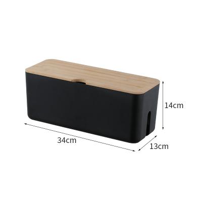 Китай Wooden Lid 34*13*14cm Cable Organizer Box Storage For Desk продается