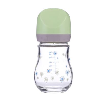 China BPA Free Newborn Wide Neck Newborn Infant 160ml Food Grade Glass Baby Bottle for sale