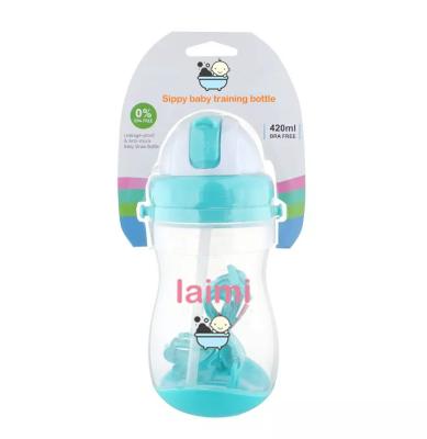 China New Arrival BPA Free Baby Training Cup 420ml Baby Training Sippy Bottle for sale