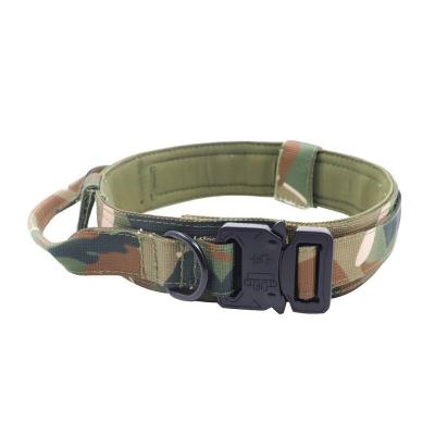 China Quick Release Tactical Dog Collar With Durable Nylon Handle Customization Adjustable Outdoor Military Dog Training Tactical Dog Collar for sale