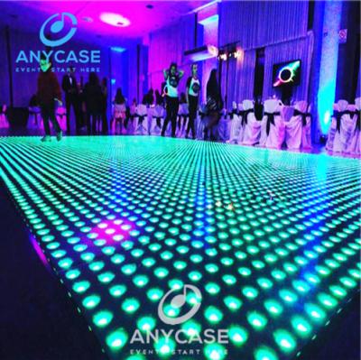 China Digital LED Floor Disco Lighting LED Wall Seal Tempered Glass Wedding Decor Pixels Dance Floor For Event Rental for sale