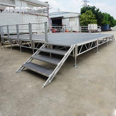 China Aluminum Legs Customized TUV Certificated 1x2m Conference Stage Platform Adjustable Profile Stage Lighting Truss Aluminum For Rental for sale