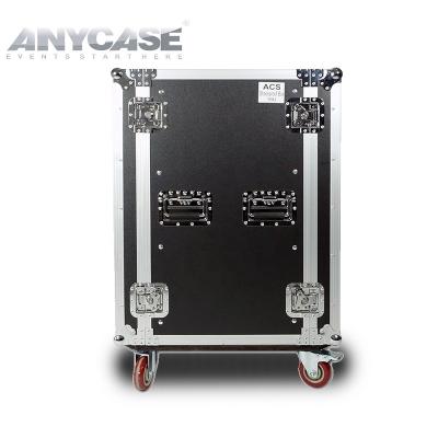 China Hard Case Factory Customized Lightweight 14U 16U Rack Case OEM Equipment 18U Shock Mount Amp Rack Light Weight Case For Audio System for sale