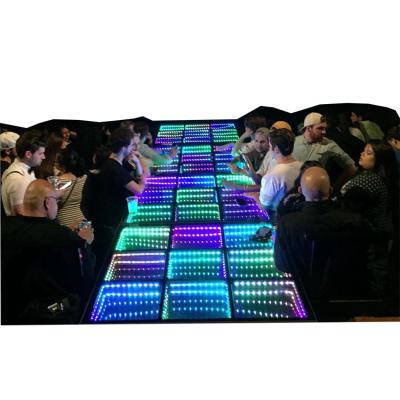 China Luxury Quick Installation 50x50cm Mirror 3D LED Dance Floor For Event And Party for sale