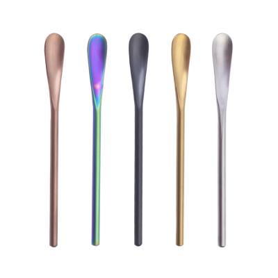 China Viable Stainless Steel Stir Stick Metal 304 Teaspoon Teaspoon Spatula Cosmetic Spoon for sale